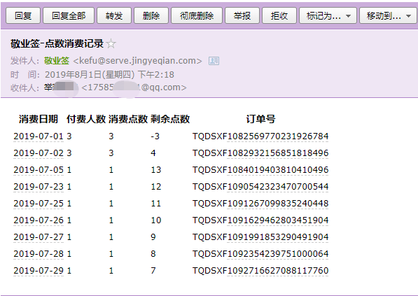 点数消费明细